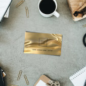 Gold metallic qr code logo werknemer foto visitekaartje