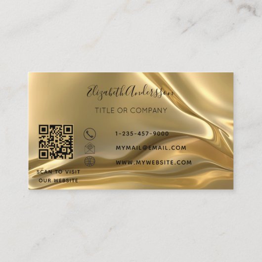 Gold metallic qr-code visitekaartje (Achterkant)