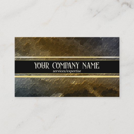 Gold Metallic QR Professional-design Visitekaartje (Voorkant)