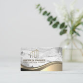 Gold Metallic Real Estate | marmeren steen Visitekaartje (Staand voorkant)