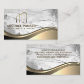 Gold Metallic Real Estate | marmeren steen Visitekaartje (Voorkant / Achterkant)