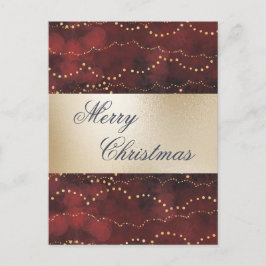 Gold Metallic Red Elegant Merry kerst Feestdagenkaart
