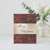 Gold Metallic Red Elegant Merry kerst Feestdagenkaart (Staand voorkant)