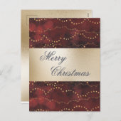 Gold Metallic Red Elegant Merry kerst Feestdagenkaart (Voorkant / Achterkant)