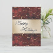 Gold Metallic Red Elegant Prettige feestdagen Feestdagenkaart (Staand voorkant)