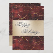 Gold Metallic Red Elegant Prettige feestdagen Feestdagenkaart (Voorkant / Achterkant)