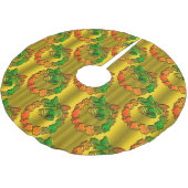 Gold Metallic Red en Green Kerstmis Kerstboom Rok (Gekanteld)