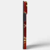 Gold Metallic Red Green Alcohol Ink Holiday Damask Case-Mate iPhone Case (Achterkant / Rechts)