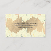Gold Metallic Scribble | Kitchen Tools Pattern Visitekaartje (Achterkant)