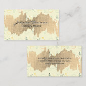 Gold Metallic Scribble | Kitchen Tools Pattern Visitekaartje (Voorkant / Achterkant)