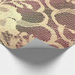 Gold Metallic Sepia Luxury Floral Lace Burgundy Cadeaupapier<br><div class="desc">Delicate Chic Pantone Palete florence</div>