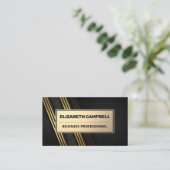Gold Metallic | Sequin-patroon met strippen Visitekaartje (Staand voorkant)