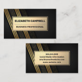 Gold Metallic | Sequin-patroon met strippen Visitekaartje (Voorkant / Achterkant)
