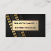 Gold Metallic | Sequin-patroon met strippen Visitekaartje (Voorkant)
