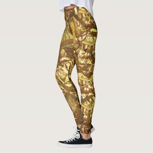 Gold Metallic Shimmer Print Leggings (Links)