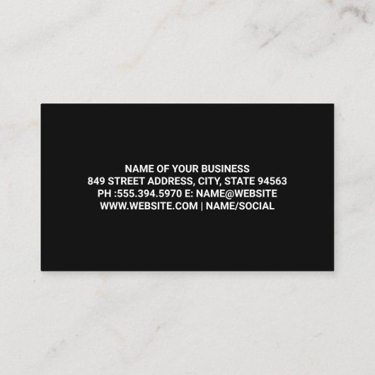 Gold Metallic Shimmer Shine Visitekaartje (Achterkant)