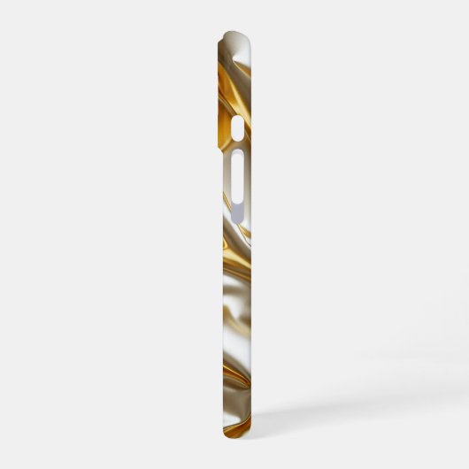Gold Metallic Silk Texture iPhone 16 Hoesje (Linkerkant)
