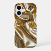 Gold Metallic Silk Texture iPhone 16 Hoesje (Achterkant)