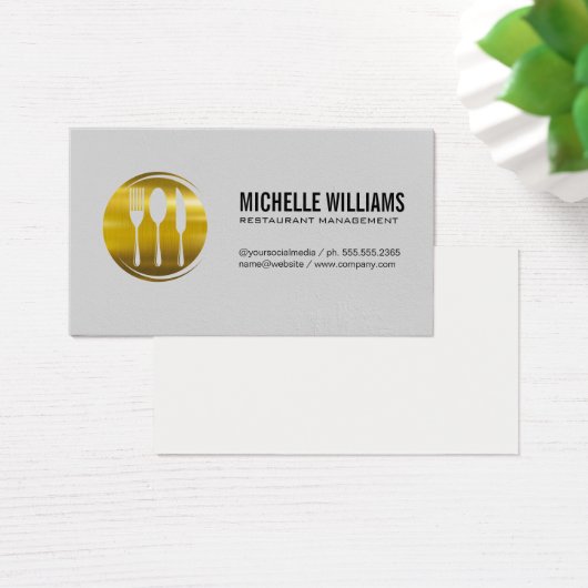 Gold Metallic Silverware Visitekaartje (Bureau)