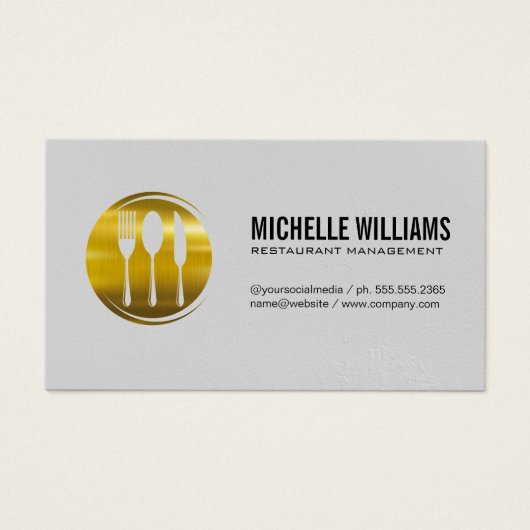 Gold Metallic Silverware Visitekaartje (Voorkant)