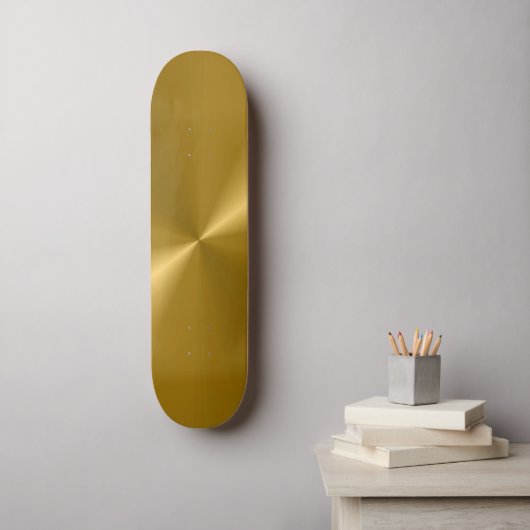 Gold Metallic Skateboard (Muurkunst)
