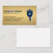 Gold Metallic | Sleutel voor woningonroerend goed Visitekaartje (Voorkant / Achterkant)