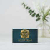 Gold Metallic Sri Yantra/Sri Chakra Business Visitekaartje (Staand voorkant)