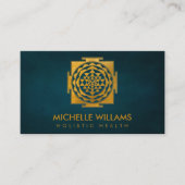 Gold Metallic Sri Yantra/Sri Chakra Business Visitekaartje (Voorkant)