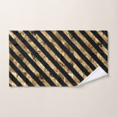 Gold Metallic Stripes op Black Handdoek (Handdoek)