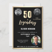 Gold Metallic Surprise 3 foto 50e verjaardag Kaart (Voorkant)