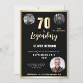 Gold Metallic Surprise 3 foto 70e verjaardag Kaart (Voorkant)