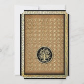 Gold Metallic Swirl Tree Gold Border Wedding Kaart (Achterkant)