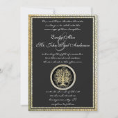 Gold Metallic Swirl Tree Gold Border Wedding Kaart (Voorkant)