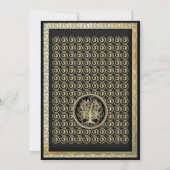 Gold Metallic Swirl Tree Gold Border Wedding Kaart (Achterkant)