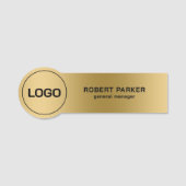 Gold Metallic Texture Logo Naamplaatje (Voorkant)