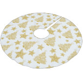 Gold Metallic Trees en kerstpatronen Kerstboom Rok (Gekanteld)