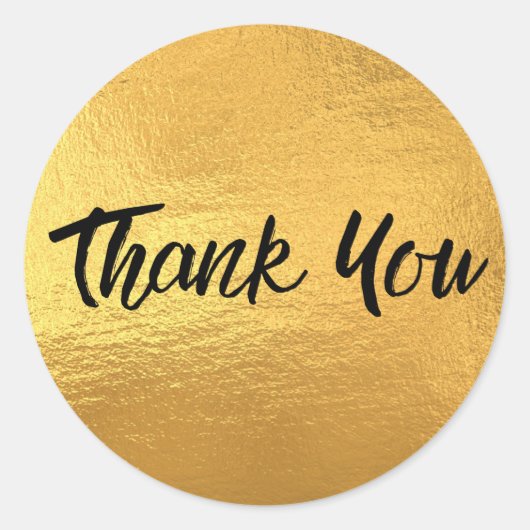 Gold Metallic Trendy Hartelijk dank Ronde Sticker (Voorkant)