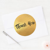 Gold Metallic Trendy Hartelijk dank Ronde Sticker (Envelop)