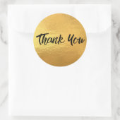 Gold Metallic Trendy Hartelijk dank Ronde Sticker (Tas)