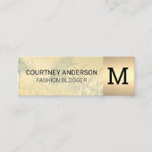 Gold Metallic Trim | Achtergrond Plant | Monogram Mini Visitekaartje (Voorkant)