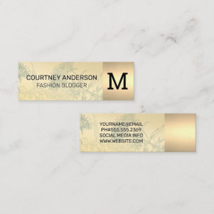 Gold Metallic Trim   Achtergrond Plant   Monogram Mini Visitekaartje