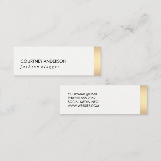 Gold Metallic Trim Mini Visitekaartje (Voorkant / Achterkant)