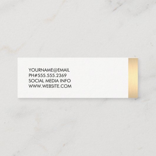 Gold Metallic Trim Mini Visitekaartje (Achterkant)