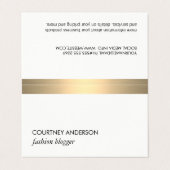 Gold Metallic Trim Visitekaartje (Buitenkant ongevouwen)