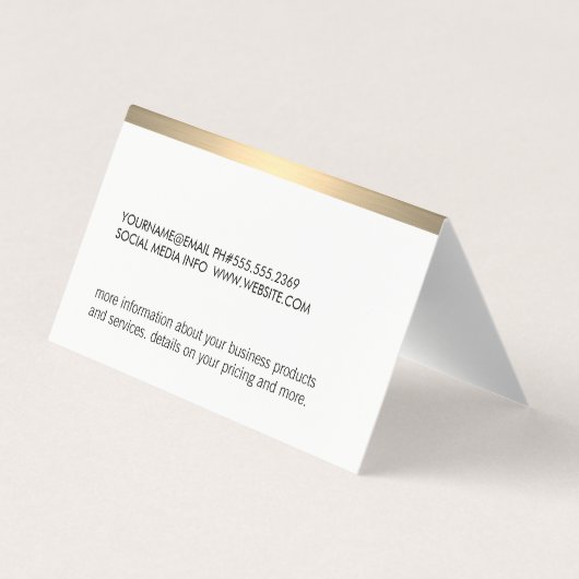 Gold Metallic Trim Visitekaartje (Achterkant)