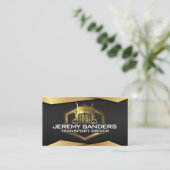 Gold Metallic Truck Logo | Geometrisch gebruik van Visitekaartje (Staand voorkant)