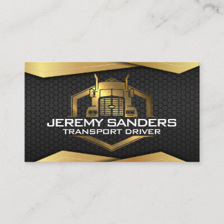 Gold Metallic Truck Logo | Geometrisch gebruik van Visitekaartje