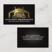 Gold Metallic Truck Logo | Industriële industrie Visitekaartje (Voorkant / Achterkant)