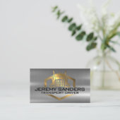 Gold Metallic Truck Logo | Industriële industrie Visitekaartje (Staand voorkant)