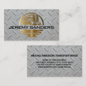 Gold Metallic Truck Logo | Staal Visitekaartje (Voorkant / Achterkant)